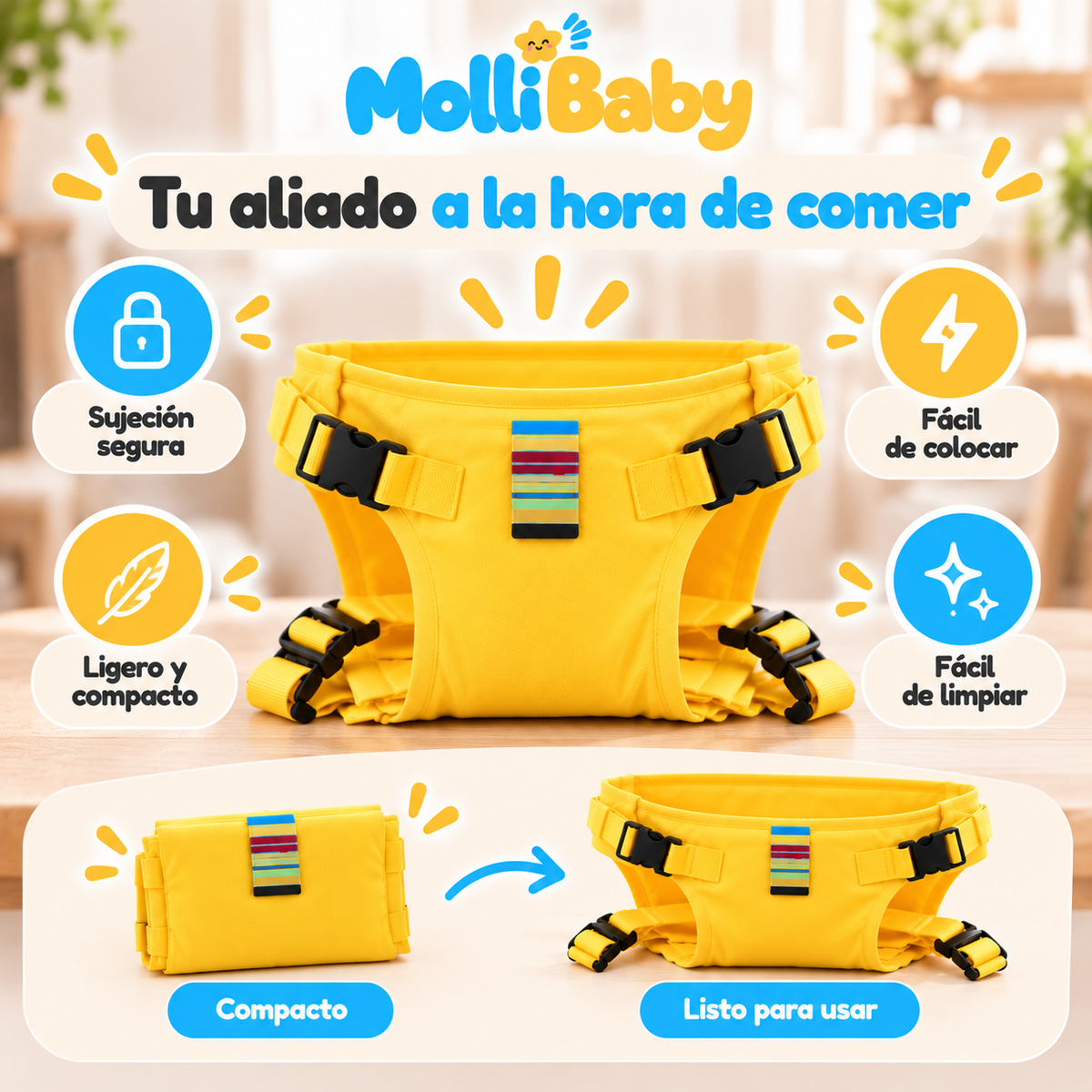 Molli Baby™ – Asiento Portátil para Bebé